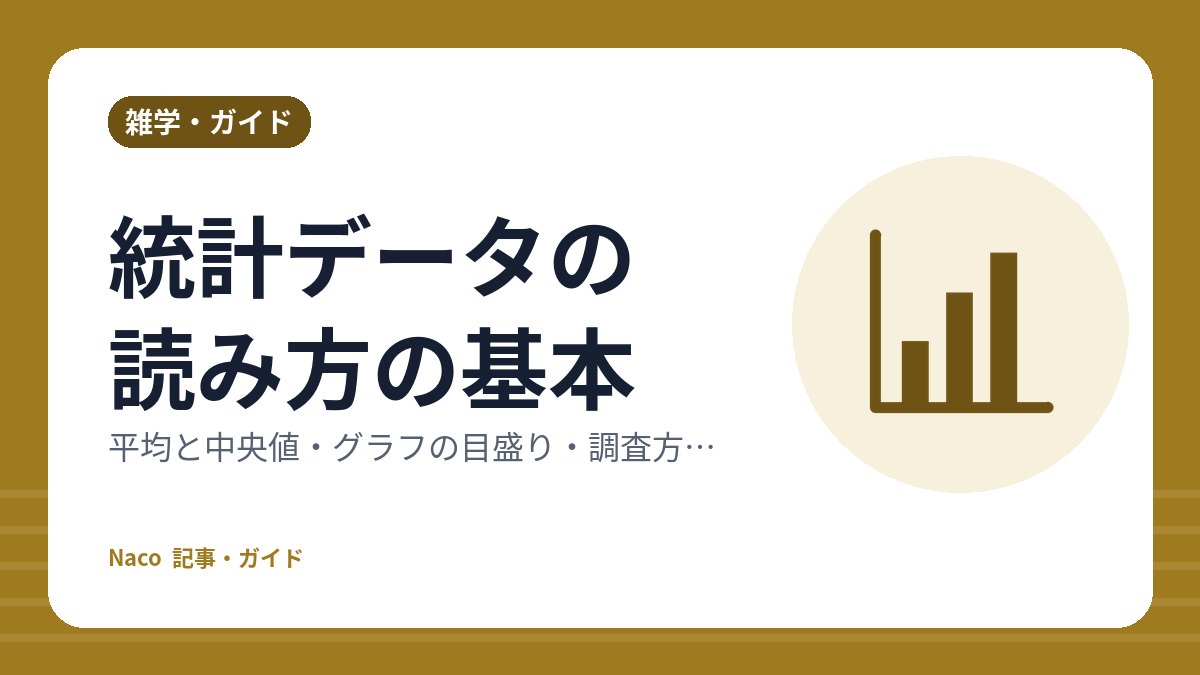 統計データの読み方の基本：平均と中央値・グラフの目盛り・調査方法を確認する