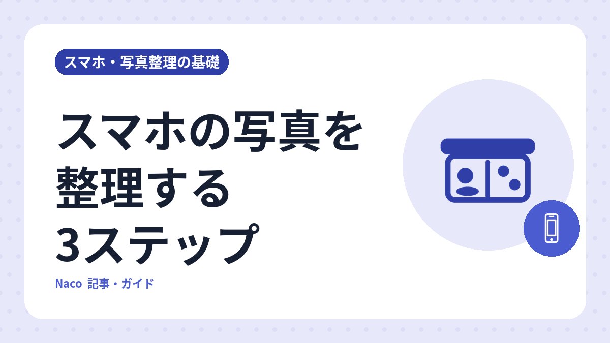 スマホの写真を整理する3ステップ: 保存先・不要写真の見直し・バックアップの決め方